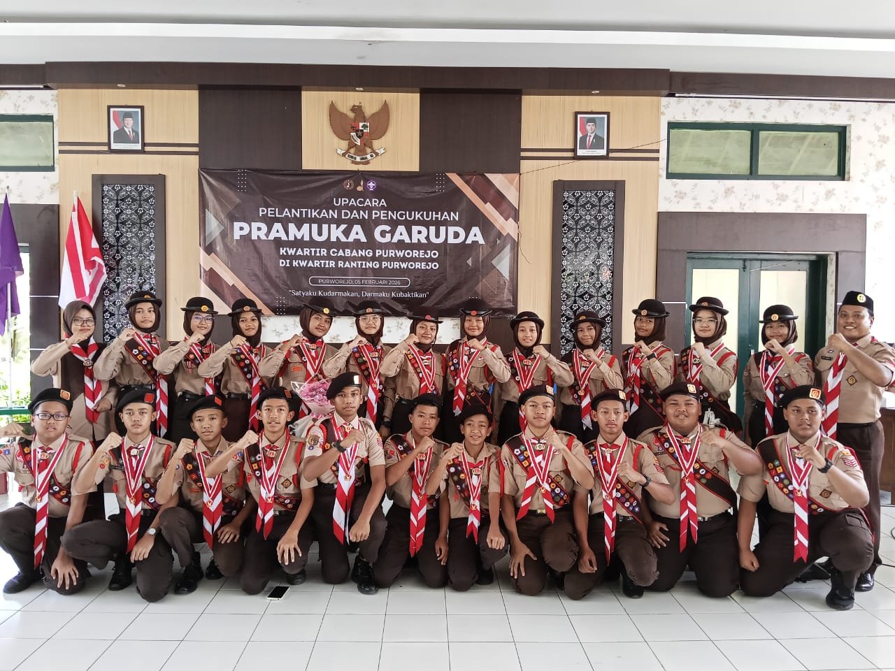 Luar Biasa Hebat ! 23 Penggalang SMP Negeri 6 Purworejo dilantik Menjadi Pramuka Garuda !